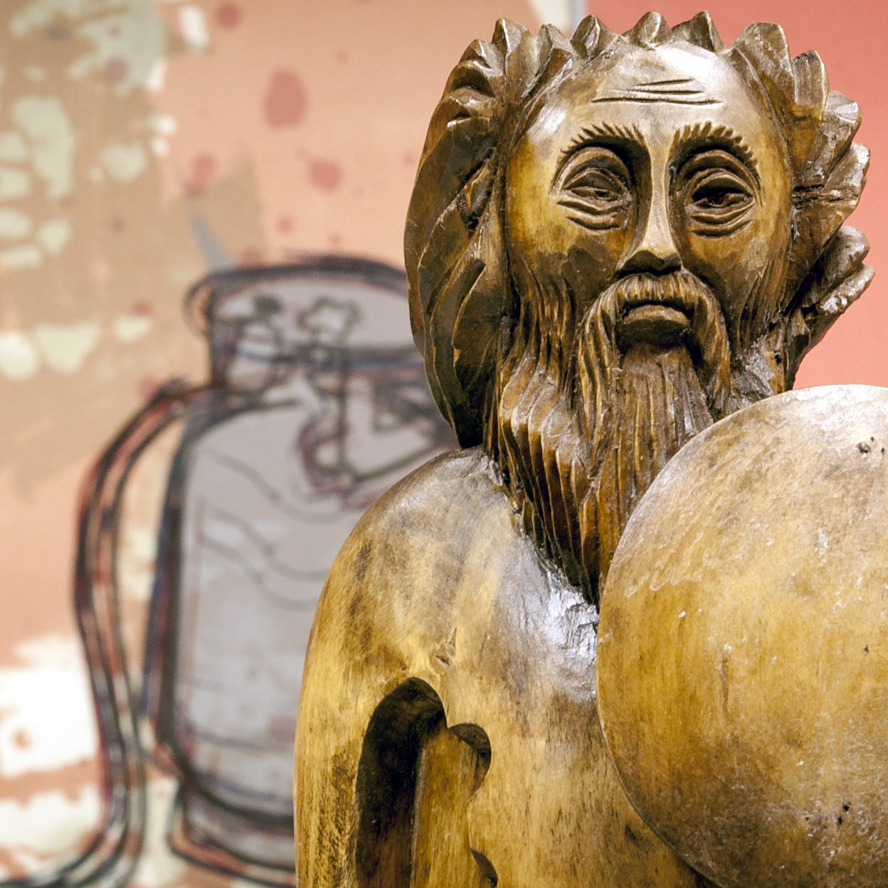 Goliath Wooden Statue